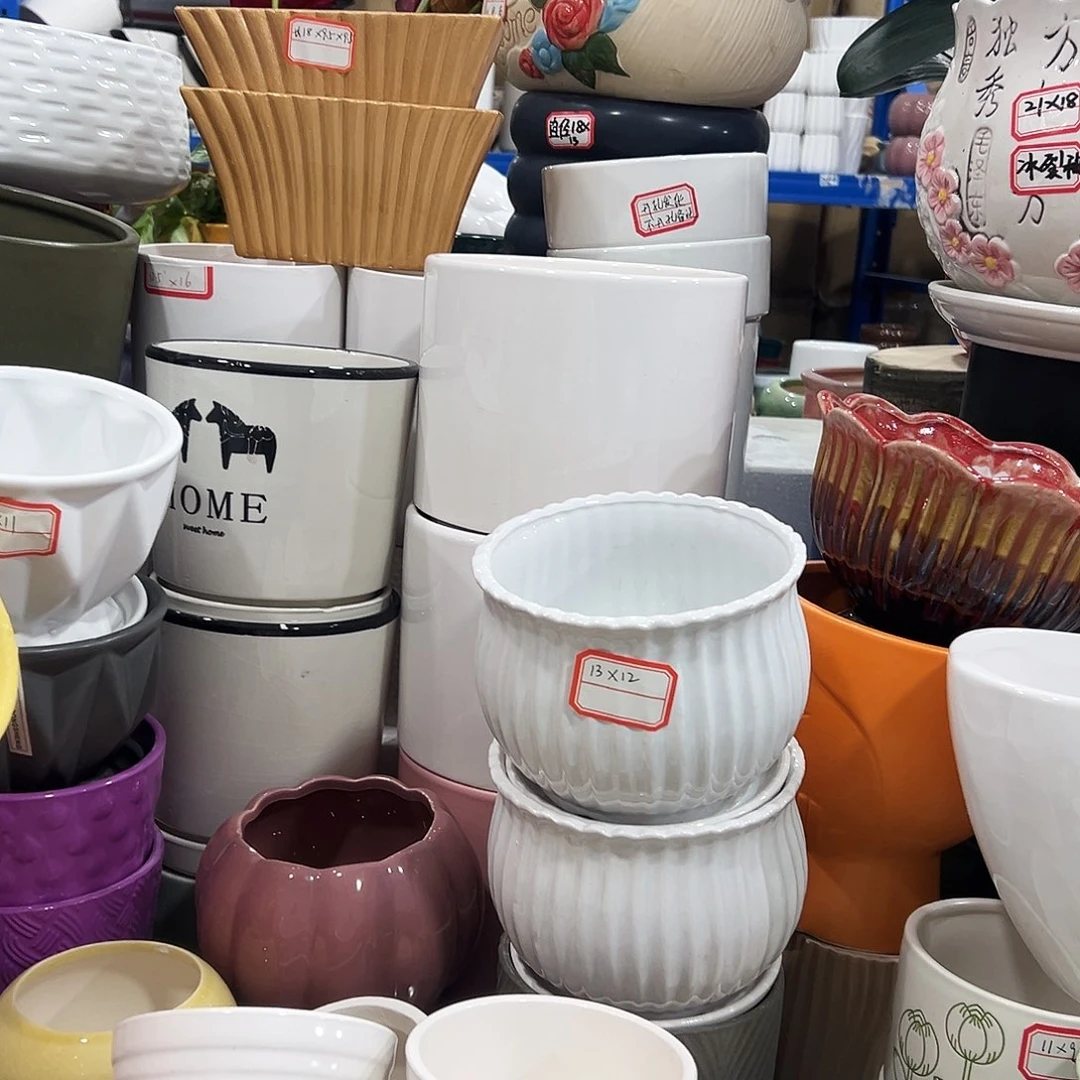 有孔，外贸尾单陶瓷花盆凑单10米包邮