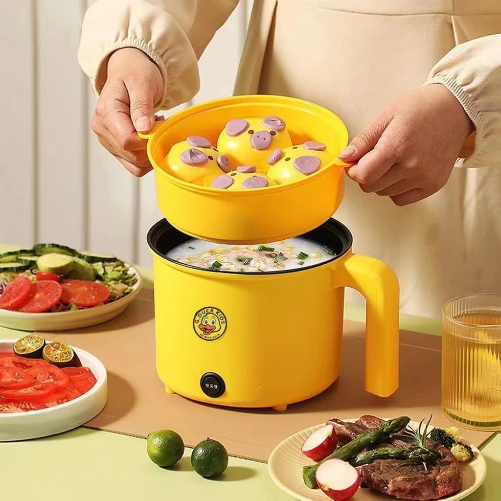 跨境 小黄鸭电锅电火锅多功能蒸煮一体锅螺蛳粉电煮锅多功能锅