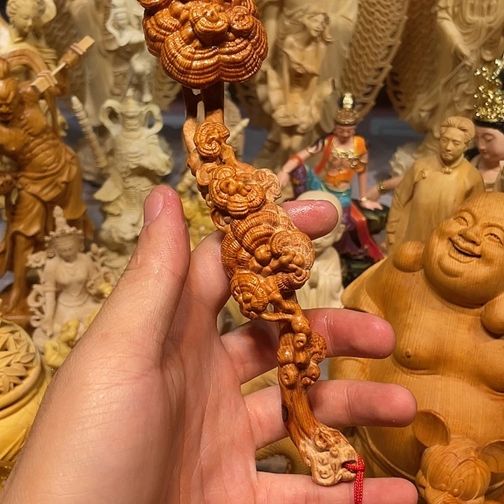 黄杨木瑕疵灵芝如意