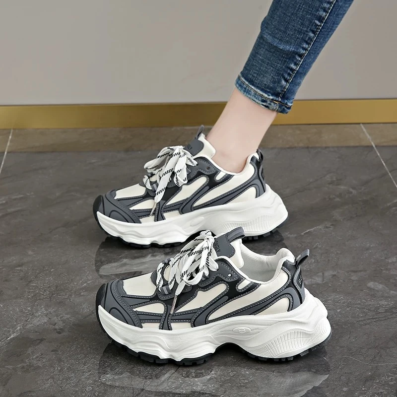 女生秋冬新款休闲时尚百搭厚底运动老爹鞋BA2809