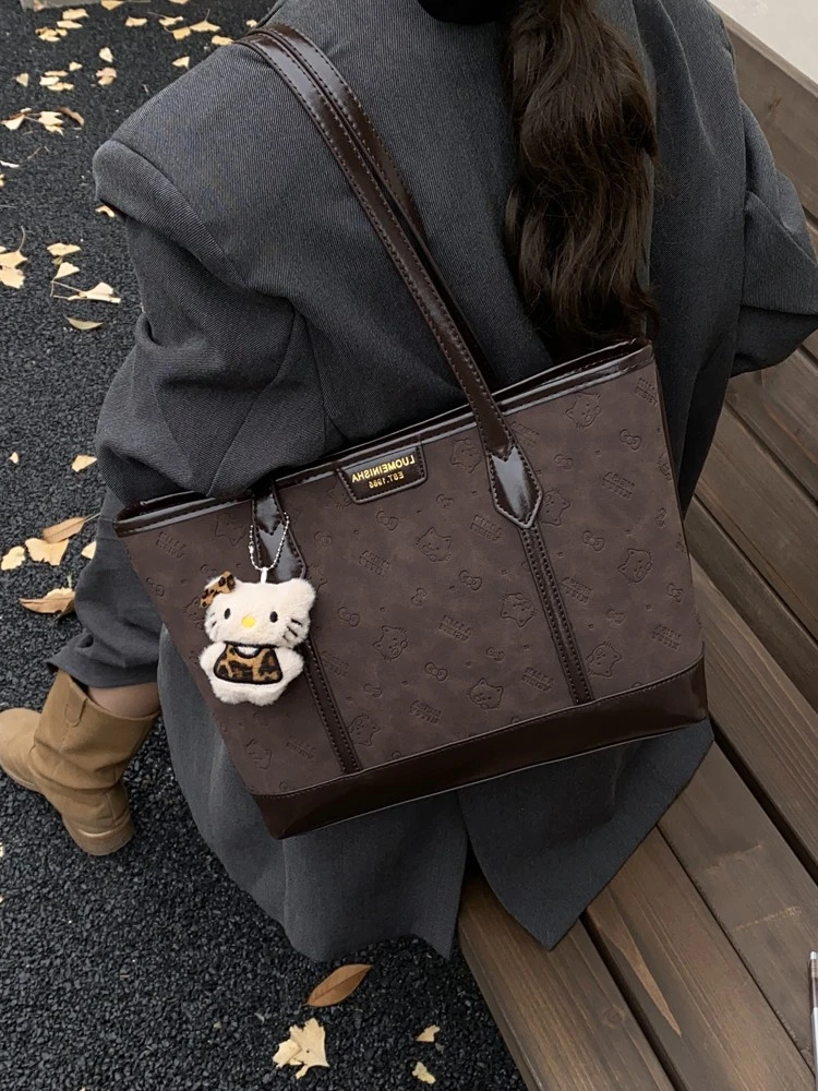 大容量休闲手提单肩包2025秋冬新款小众复古腋下包可爱通勤托特包