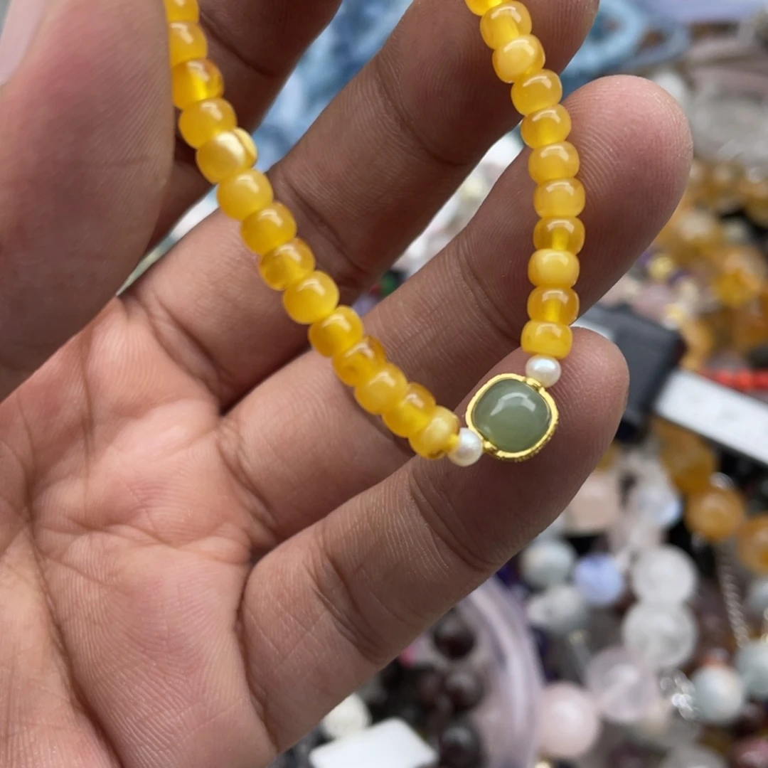银S925镶嵌手链烟晶