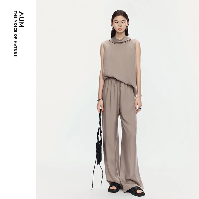 AUM噢姆夏季百搭设计师款宽松休闲裤M1FZ20645