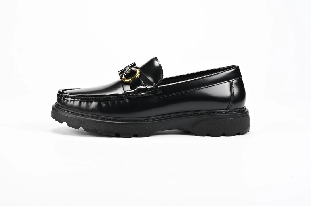 男鞋时尚舒服皮鞋黑色百搭真皮休闲乐福鞋潮流商务百搭