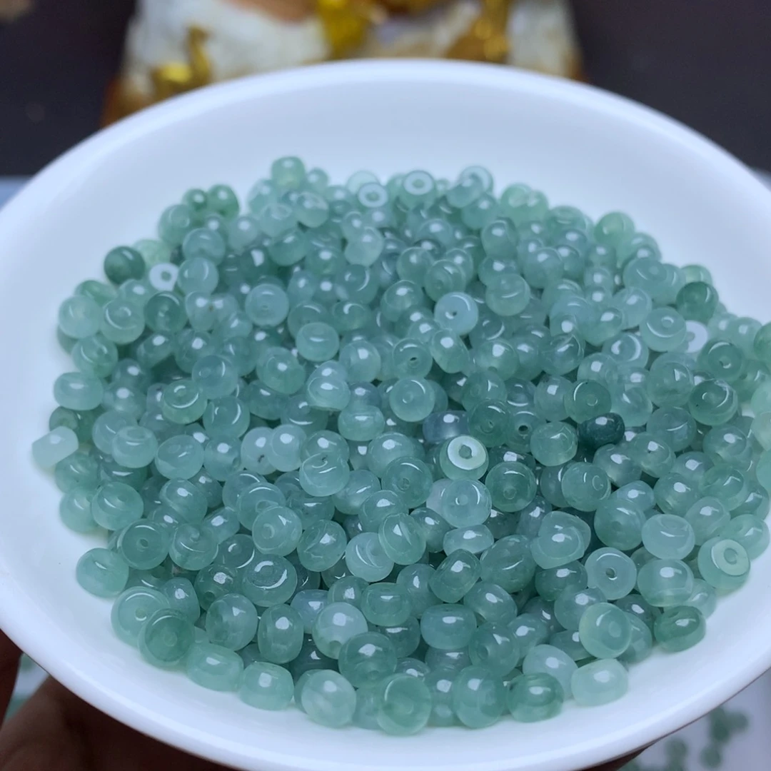 【闪购商品】翡翠手链未镶嵌卡3乘6冰蓝水算盘50个