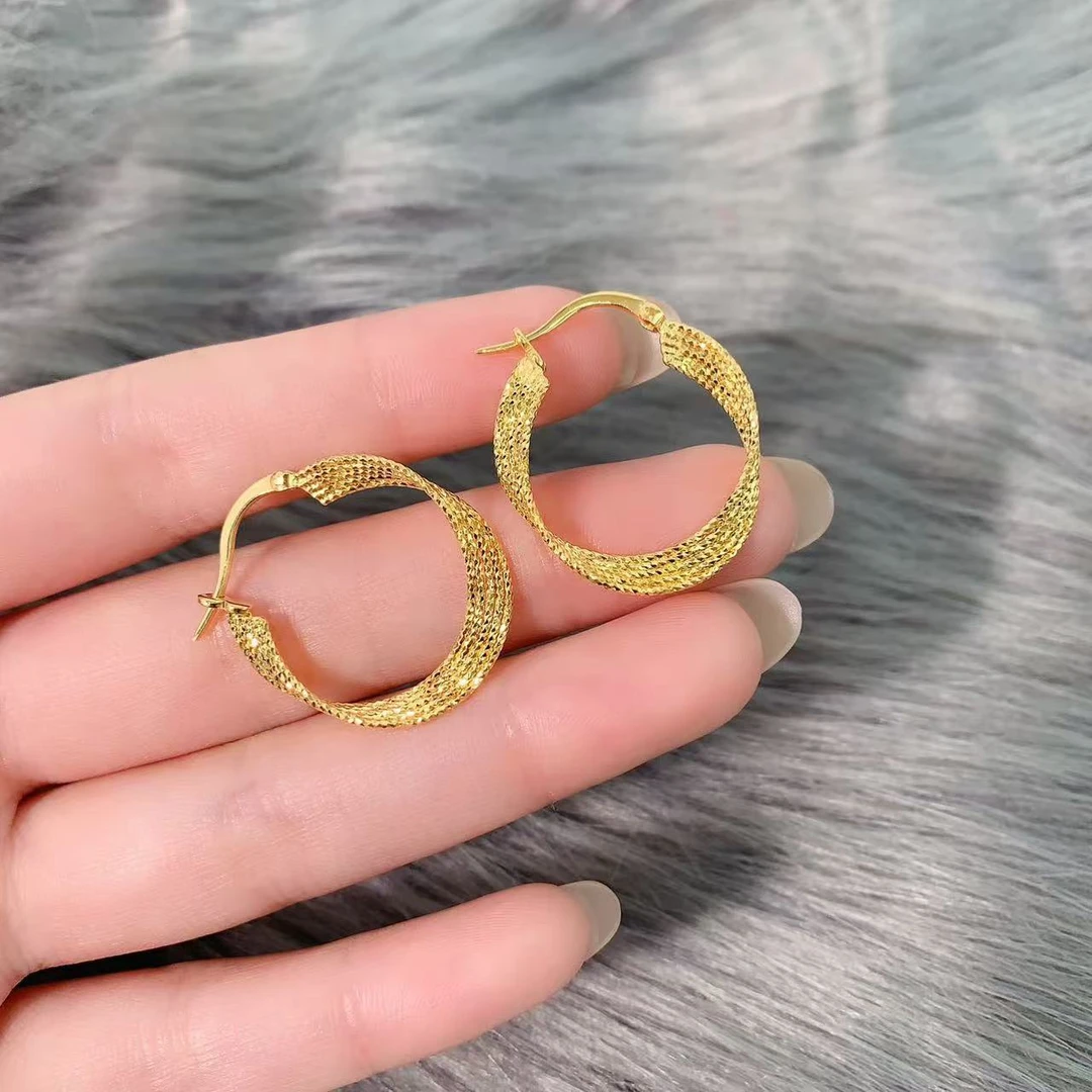 【伟新源】足金999 5G工艺  编织耳圈5.47克