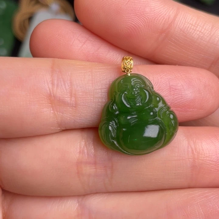 和田玉颈饰18K金镶嵌缘