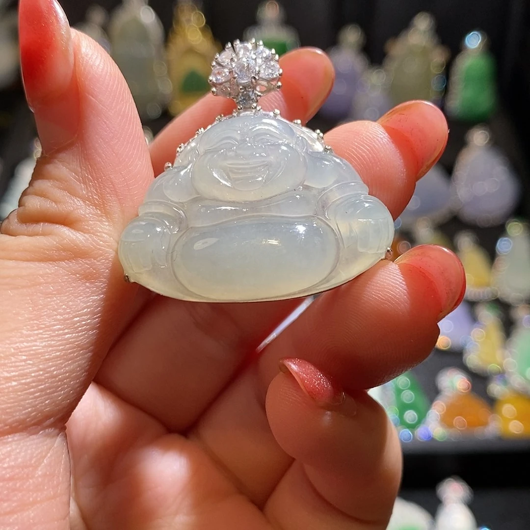 颈饰银S925镶嵌翡翠天然翡翠