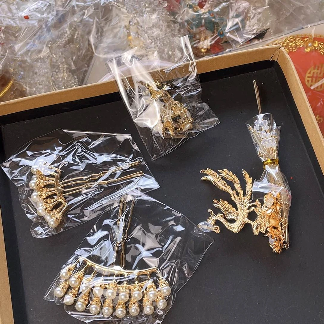 混合材质新娘头饰默认微瑕不退换