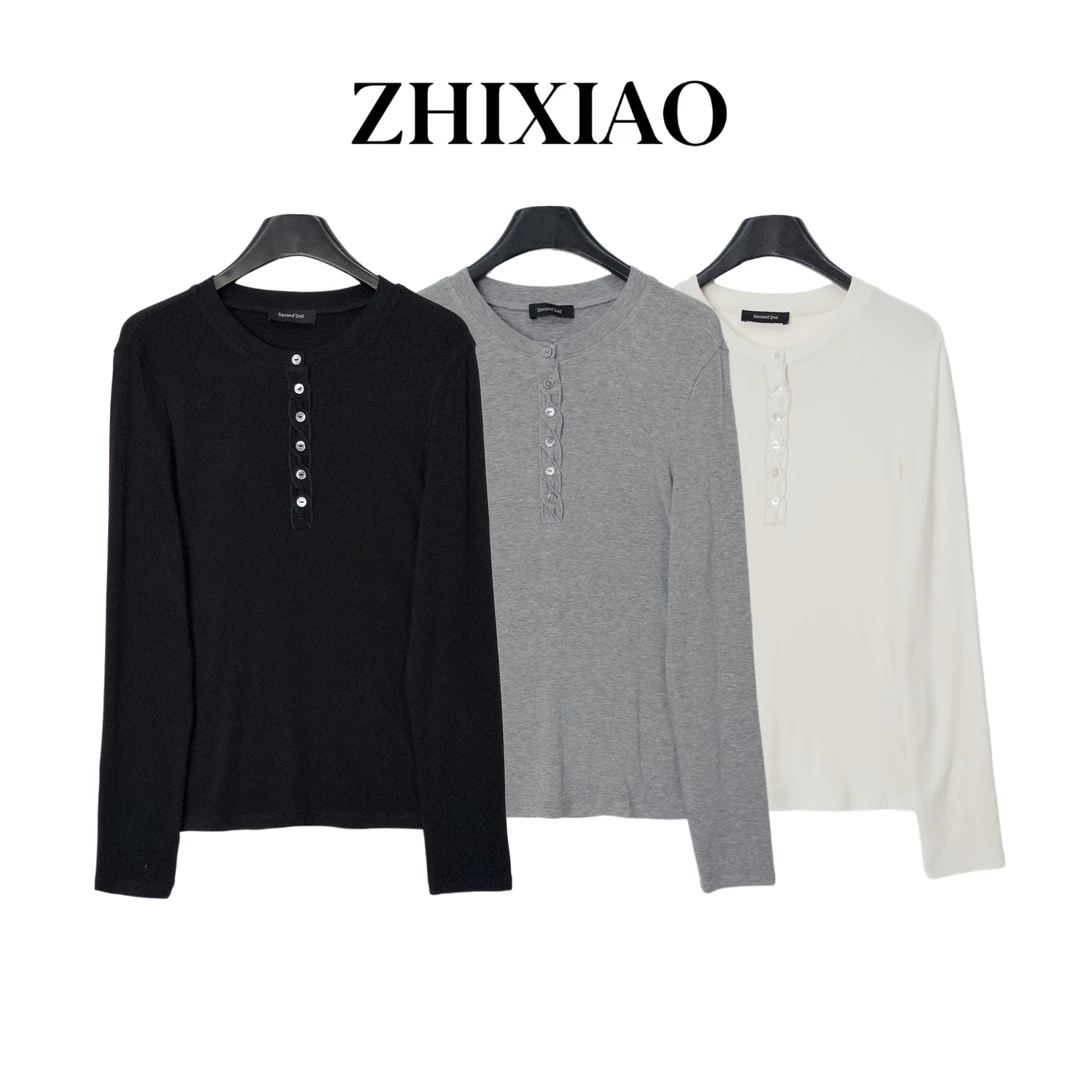 【ZHIXIAO】秋冬新款：极简长袖上衣2506229