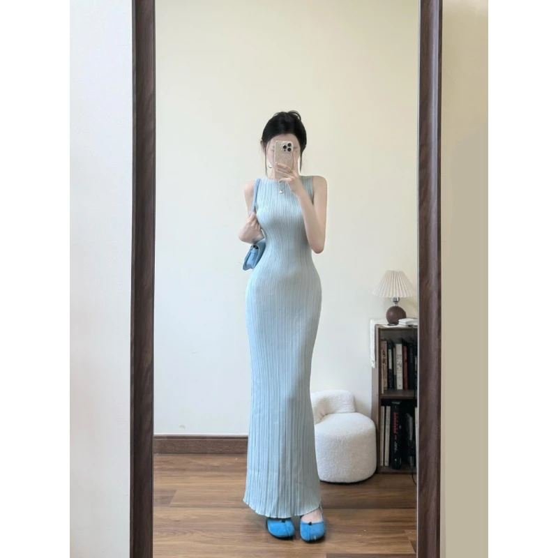 气质温柔御姐风无袖连衣裙新款法式性感纯欲包臀长裙