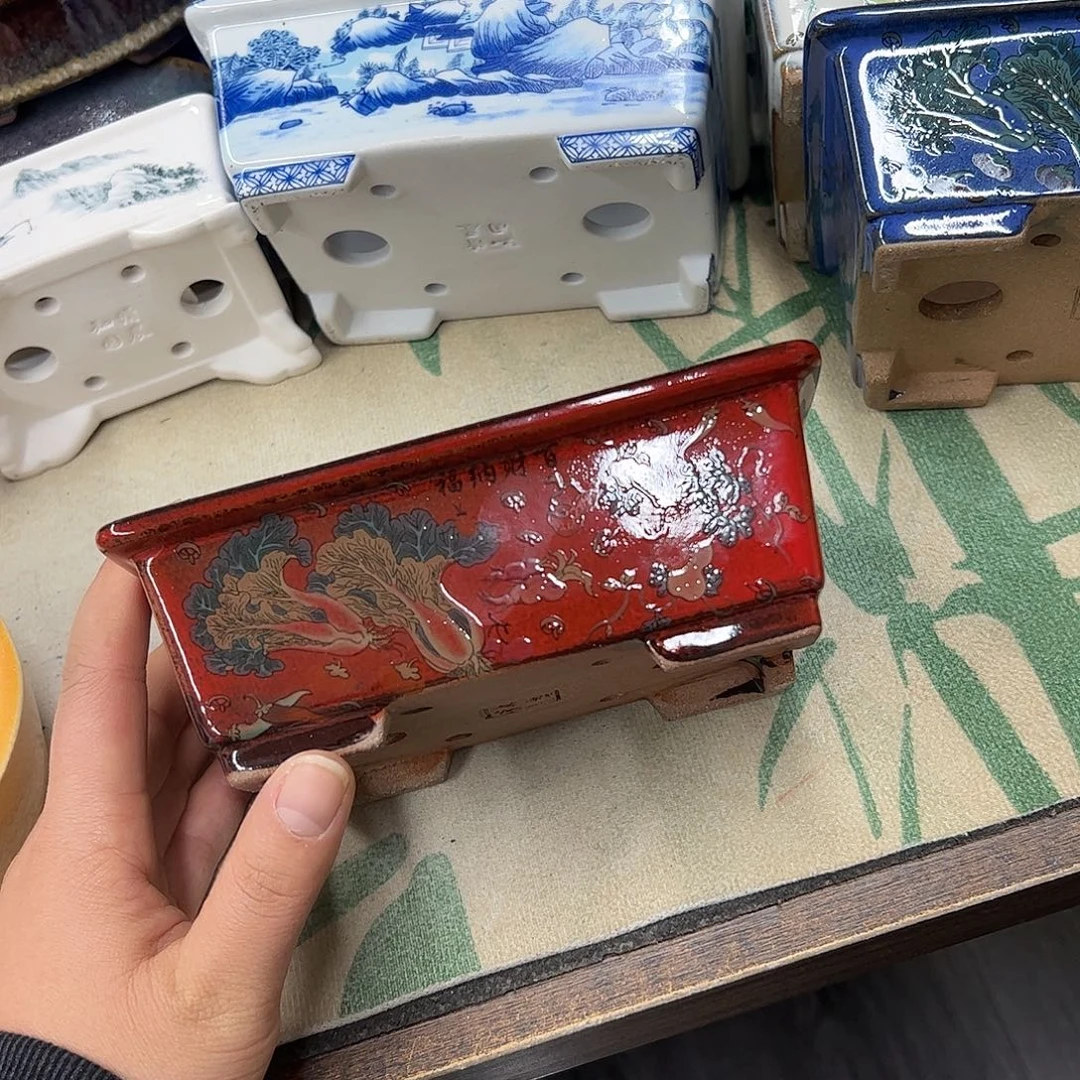 紫砂花盆964号瑕疵15/12/5cm窑变