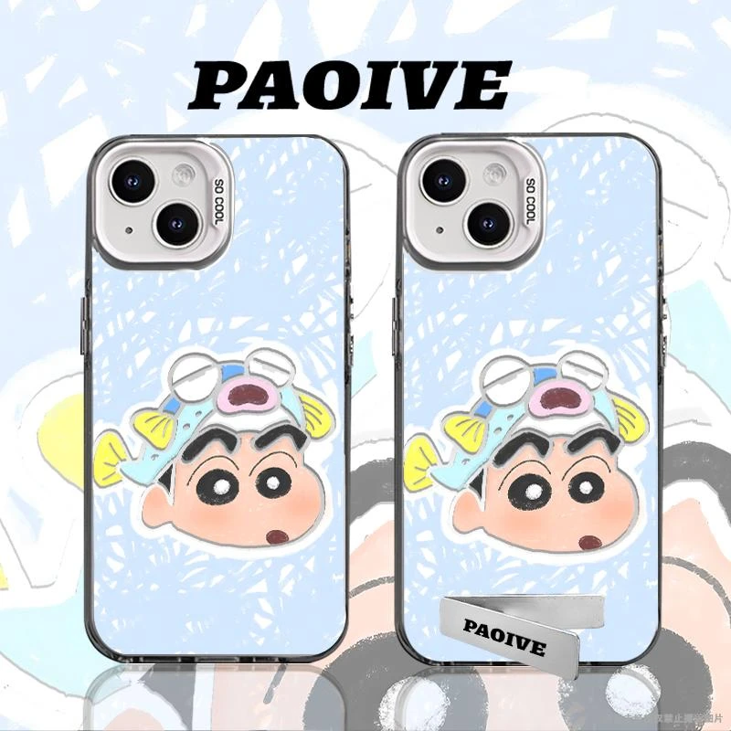 头巾小新适用于苹果iqoo华为oppo小米15vivo一加彩银手机防摔壳