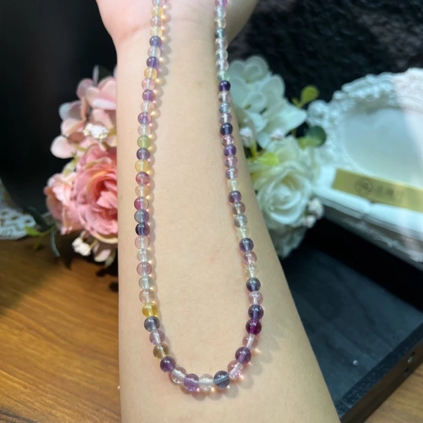 【晶澜月】Z104天然萤石 彩萤石项链 多样性发其一