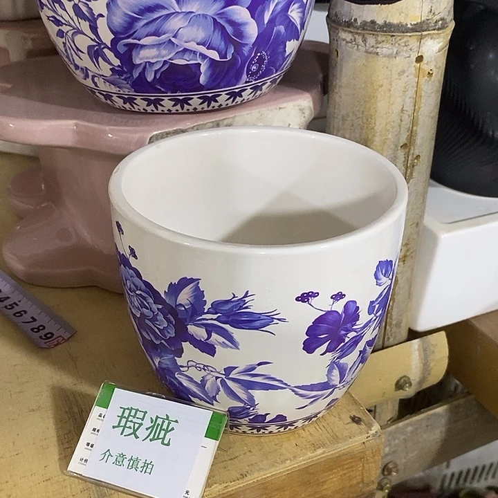 紫砂花盆多肉瑕疵盆有孔。