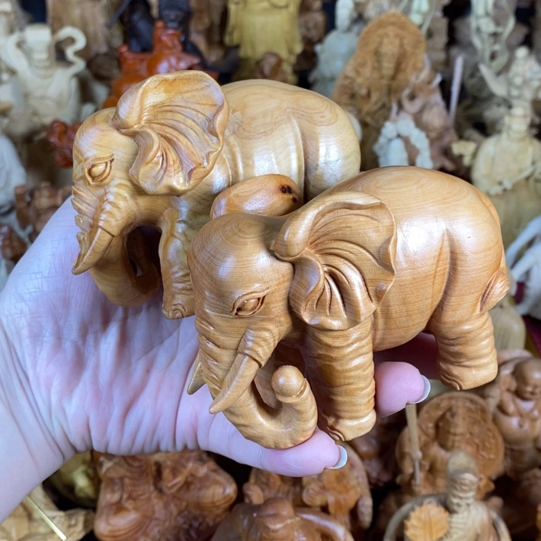 木崖柏9.5/7一对象摆件