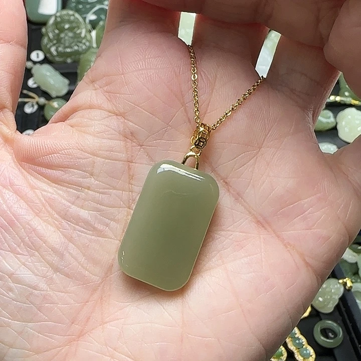 颈饰银S925镶嵌和田玉