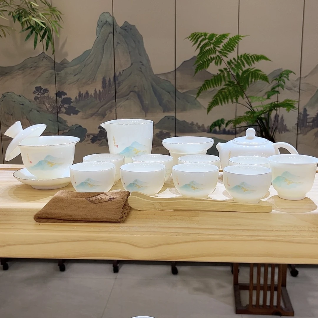 【都彩】日照金山羊脂玉瓷16头