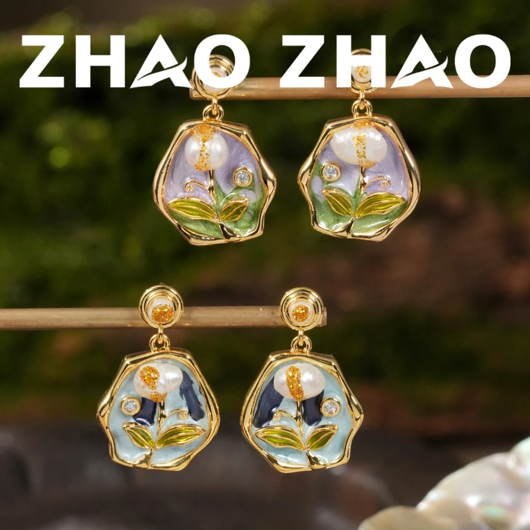 铜合金耳饰 「罗兰物语」法式耳环油画框复古百搭通勤约会气质