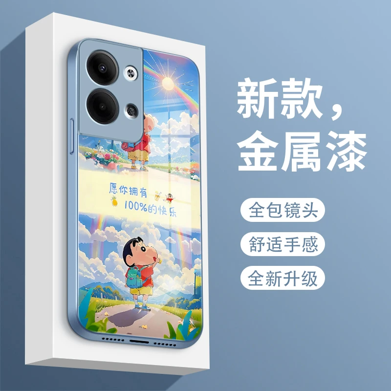 小新语录适用opporeno9手机壳Reno9pro玻璃壳新款reno9pro+保护套