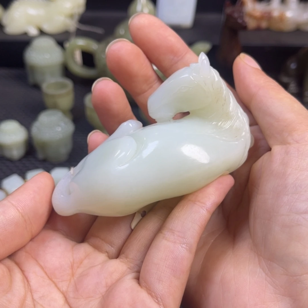 和田玉未镶嵌挂件花****年