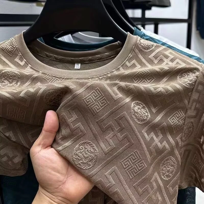 宠粉短袖t恤男潮牌夏季宽松五分袖2025年新款网红潮流ins简约上衣