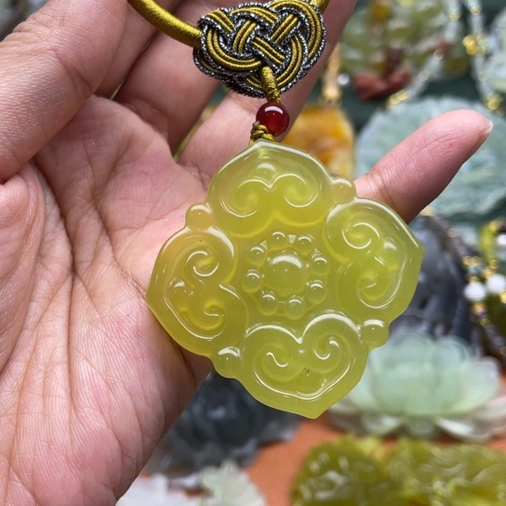 未镶嵌岫玉吊坠毛衣链锁骨链
