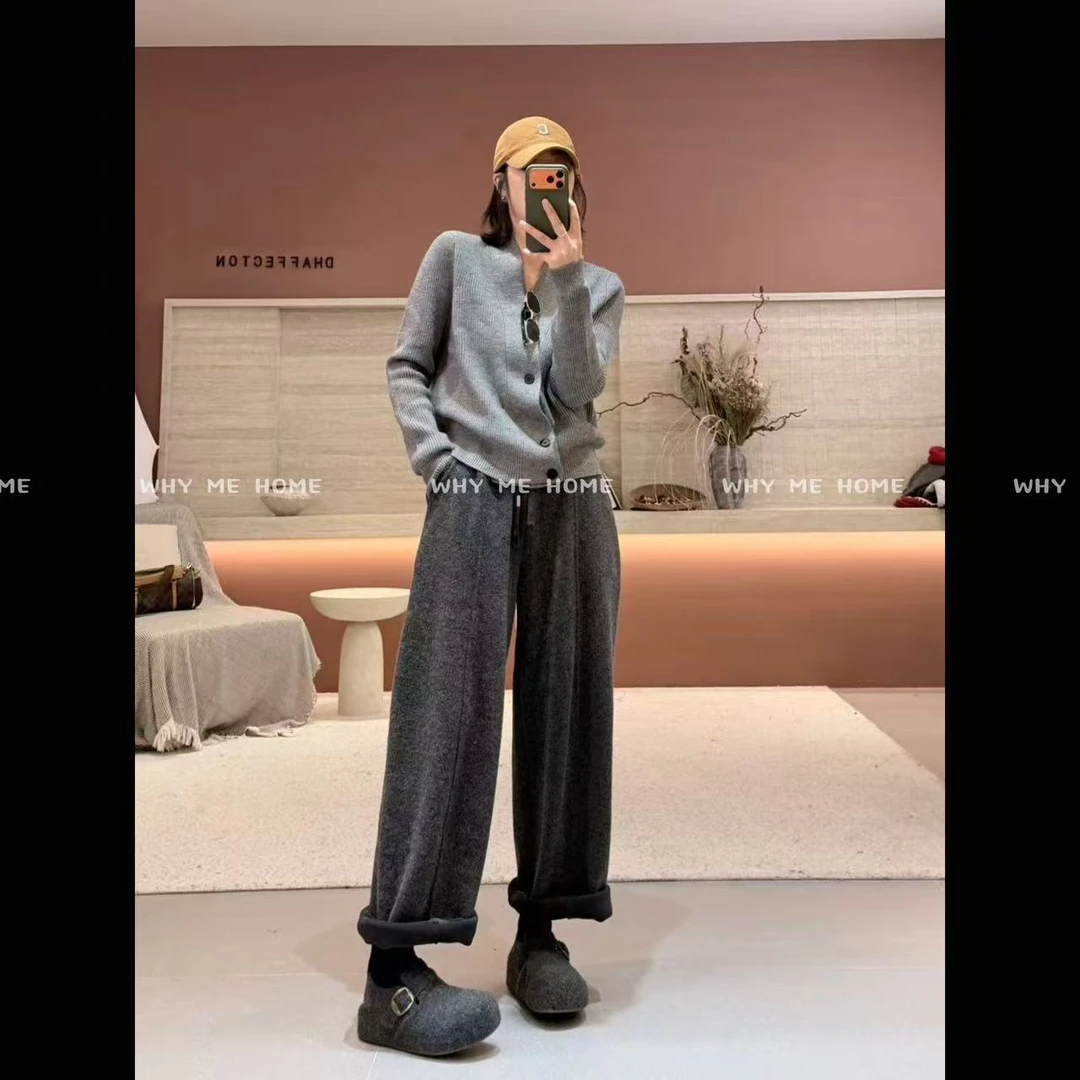 【十分洋气】冬季新款上新韩系慵懒毛呢十分裤 256376