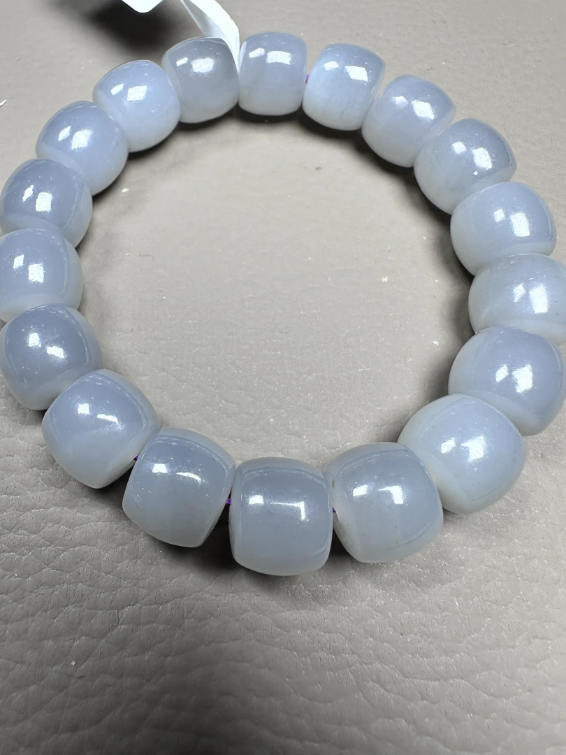 和田玉烟紫直切手串