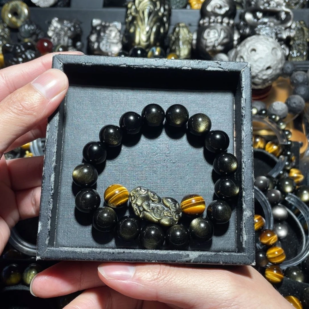 般***蜜黑曜岩未镶嵌手串