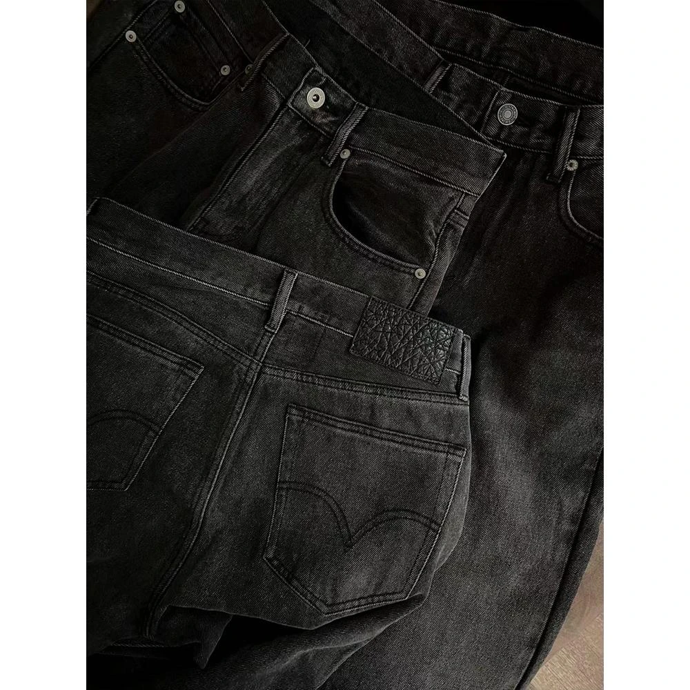 TRIPLE BLACK 黑灰水洗做旧拆裤脚微喇牛仔裤 BOOTCUT 517