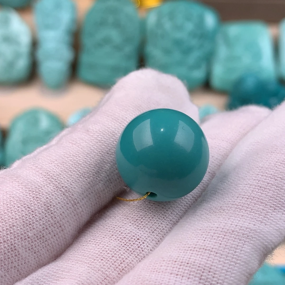 绿松石未镶嵌圆珠卡17