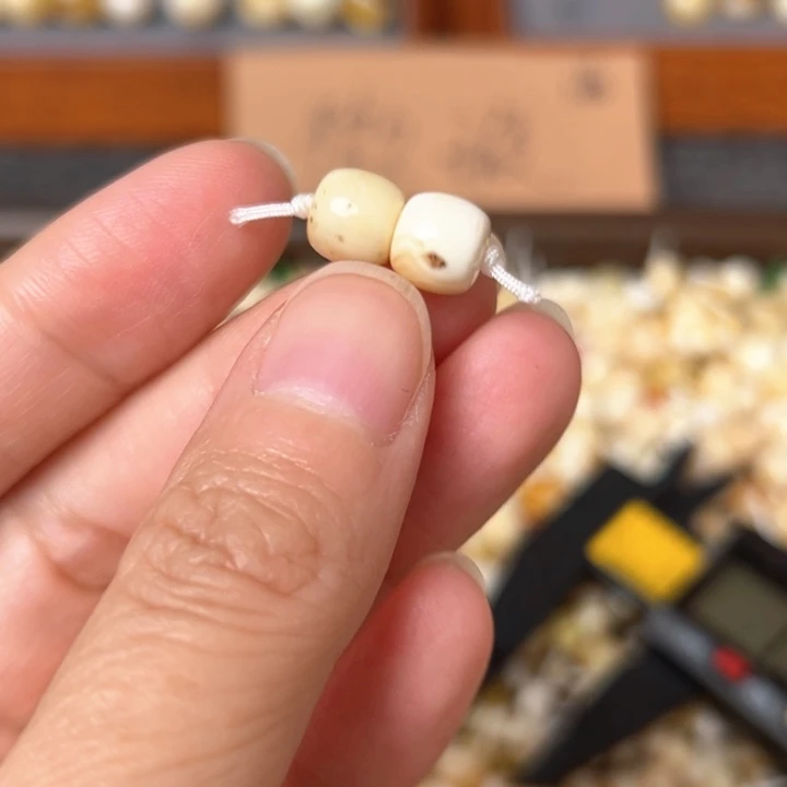 蜜蜡未镶嵌裸石7.9mm一对