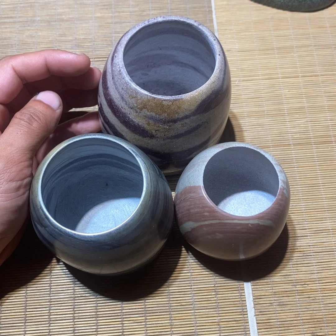 大***s三个瑕疵小型石头花盆
