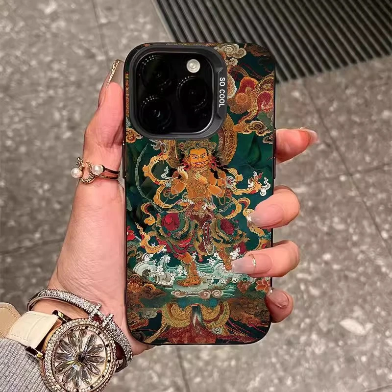 财神保佑适用iPhone15手机壳苹果16promax防摔14国潮13小众xs个性