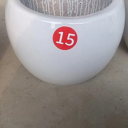 陶瓷花盆白球小号