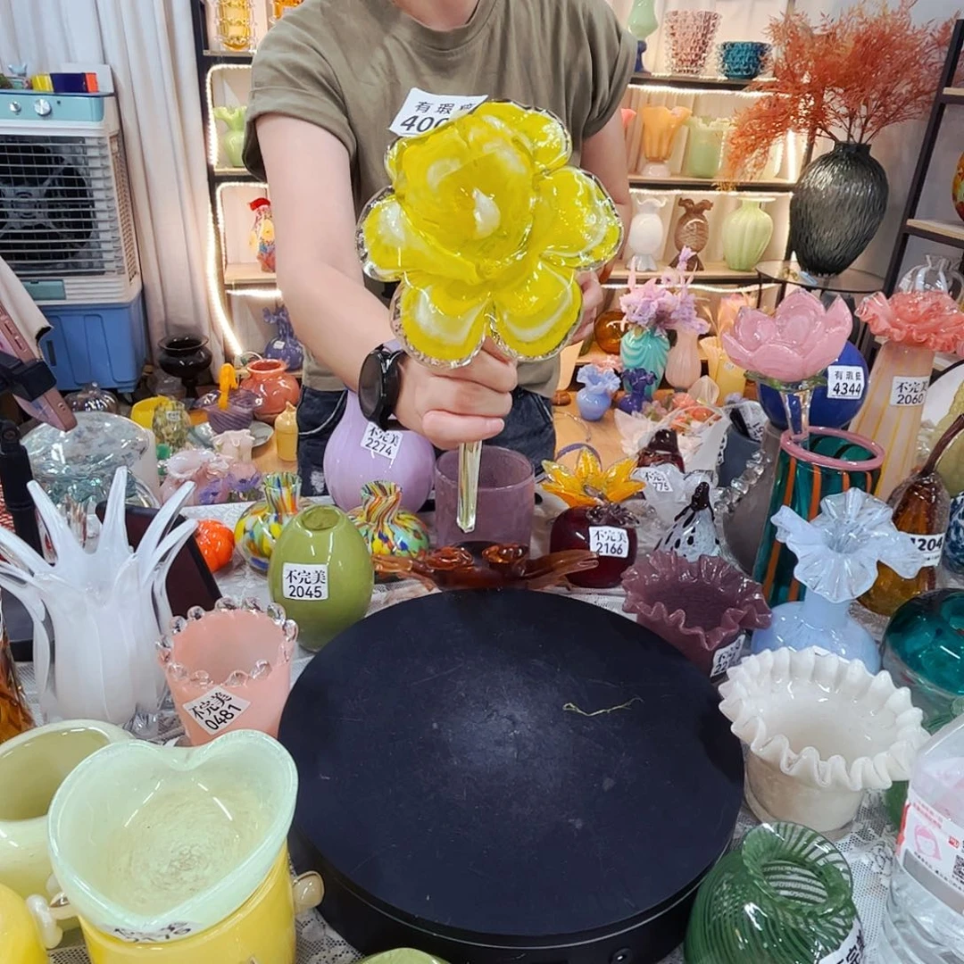 琉璃花瓶摆瑕疵琉璃花瓶摆件不完美