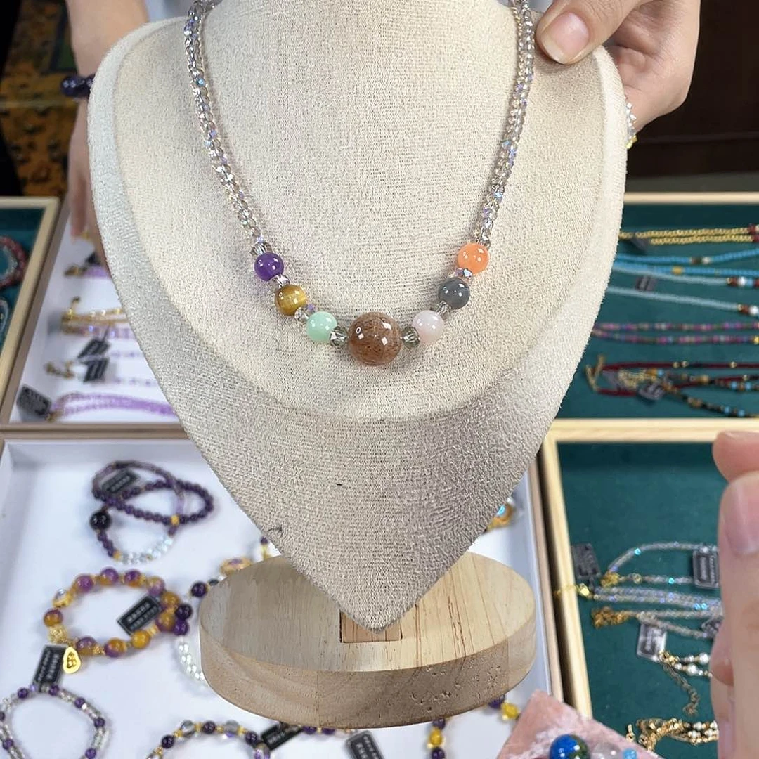 水晶手链银S925镀金镶嵌