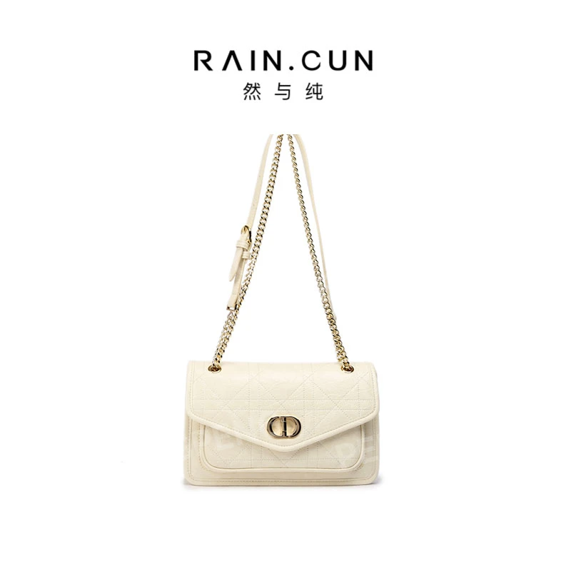 RAIN.CUN BF-66302-云米色 轻奢女士时尚通勤小众百搭斜挎包
