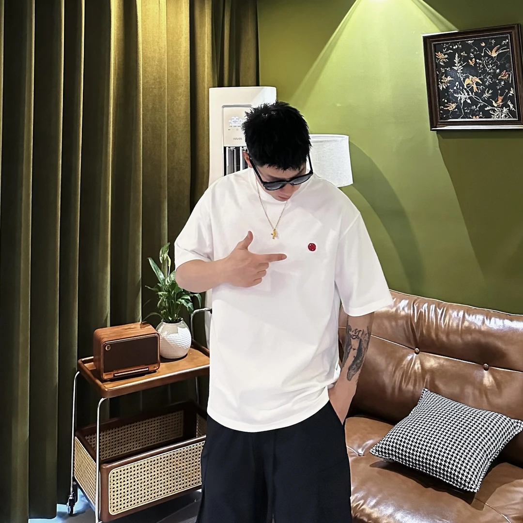 【PZ】2025春夏新款百搭简约刺绣福字短袖T