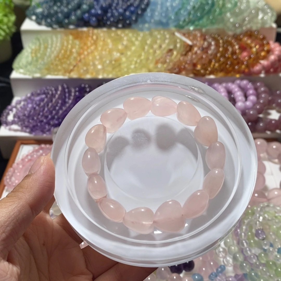 未镶嵌水晶手串西柚粉爱心手串