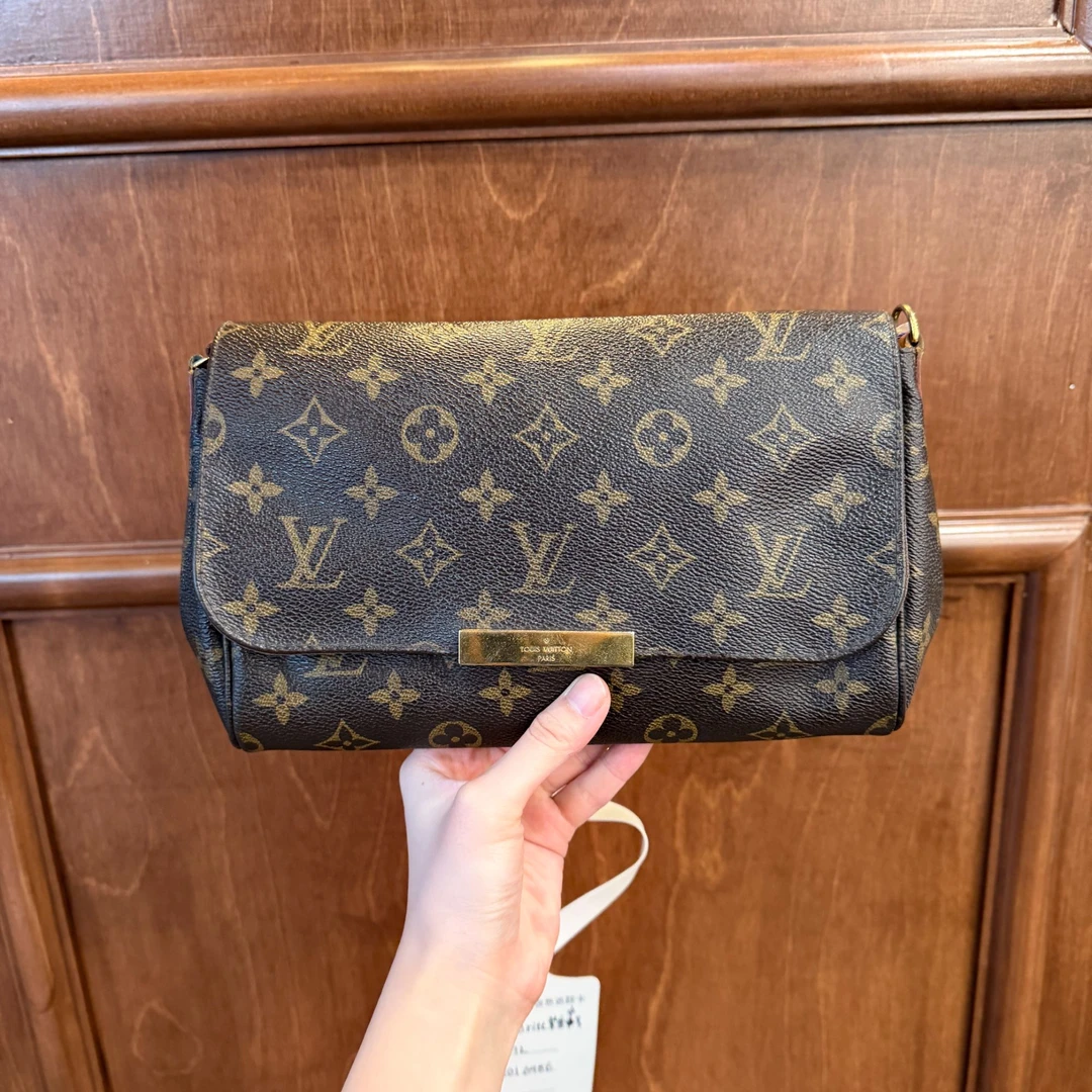 95新 LouisVuitton/路易威登 全原老花Favorite挚爱单肩腋下包