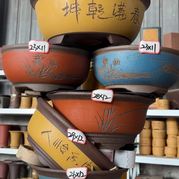 紫砂花盆100-6。