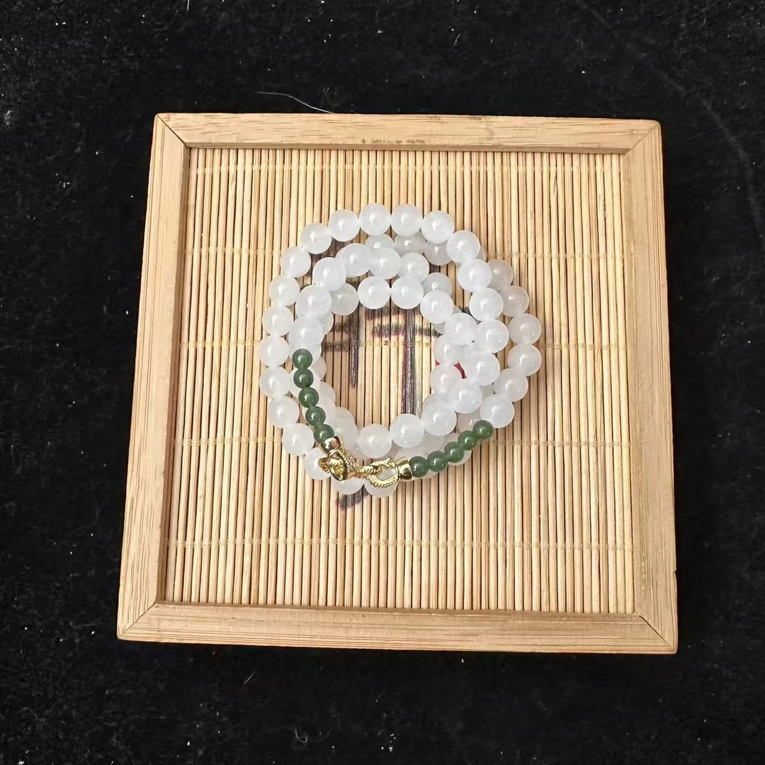 和田玉圆珠项链（卡7）1016