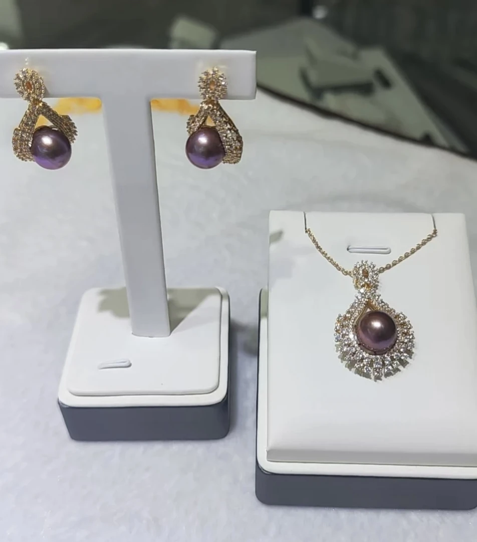 【龙总专属】特选T6A品质设计款紫珍珠吊坠赠耳钉 多样性发货
