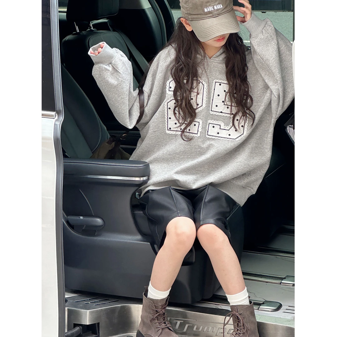 K29487孙小美波点女童连帽卫衣2025新款秋装儿童上衣大童春秋衣服