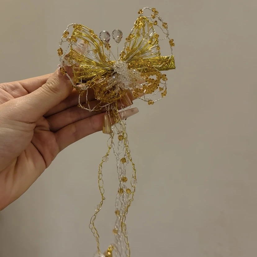 茜子风系列高定金丝蝶系列鸭嘴夹网红发饰头饰