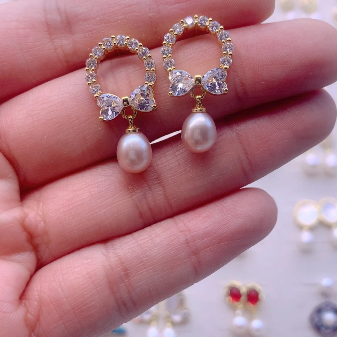 耳饰合金淡水珍珠