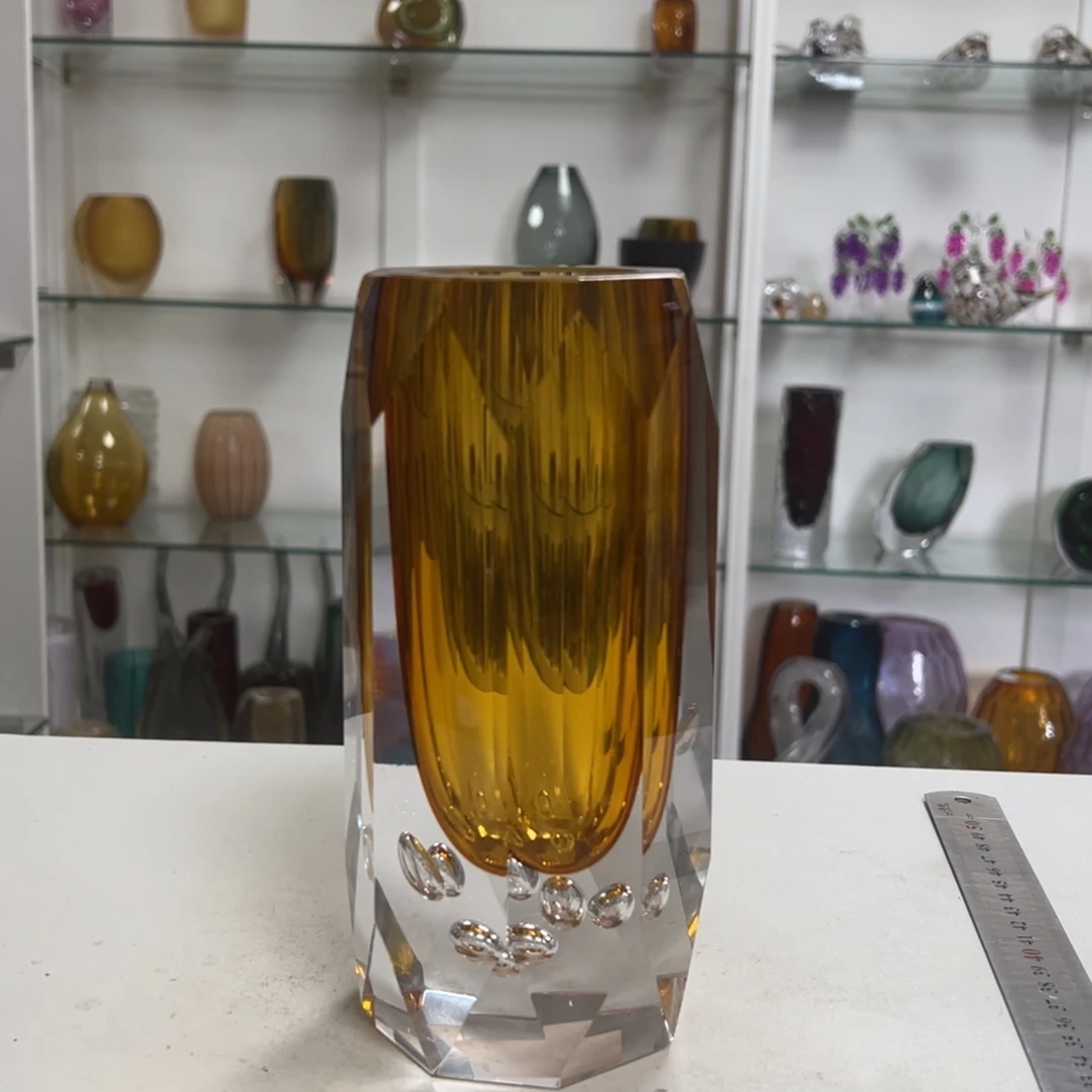 幻彩琉璃花瓶纯手工制作高度21