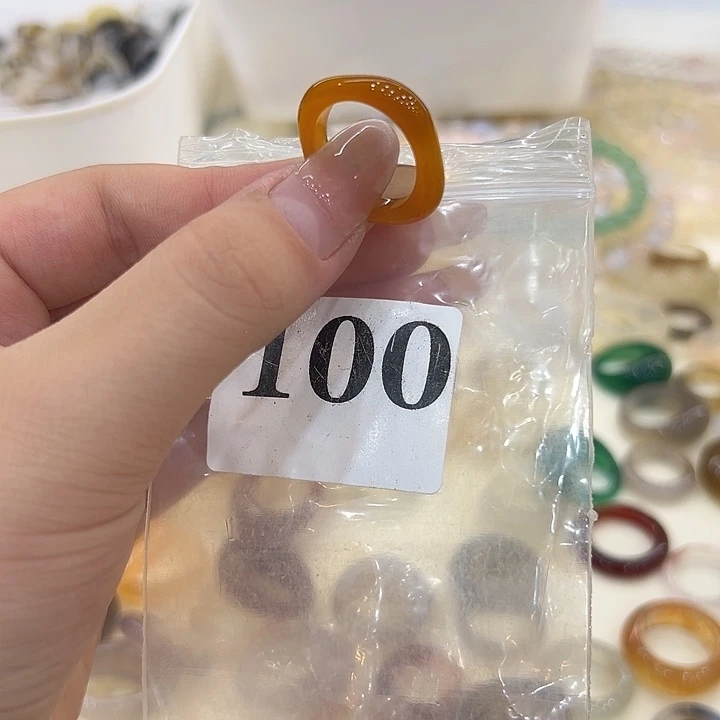 合金戒指玛瑙/玉髓100港14